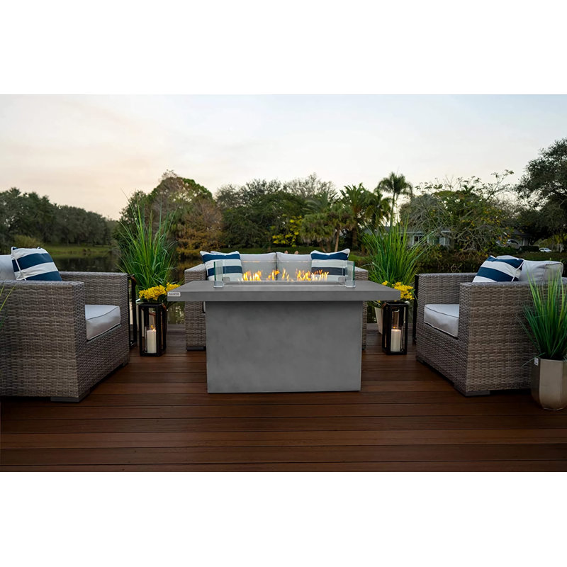 AKOYA Outdoor Essentials 24.5'' H x 50'' W Concrete Propane Outdoor